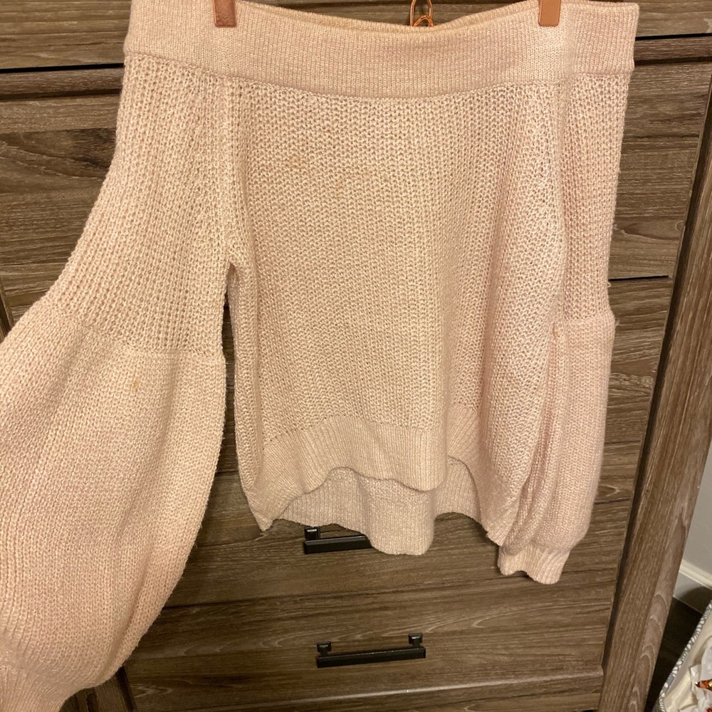 Of the shoulder sweater